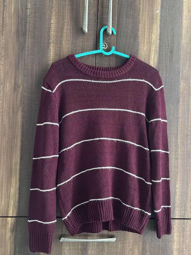 Striped Burgundy Sweater