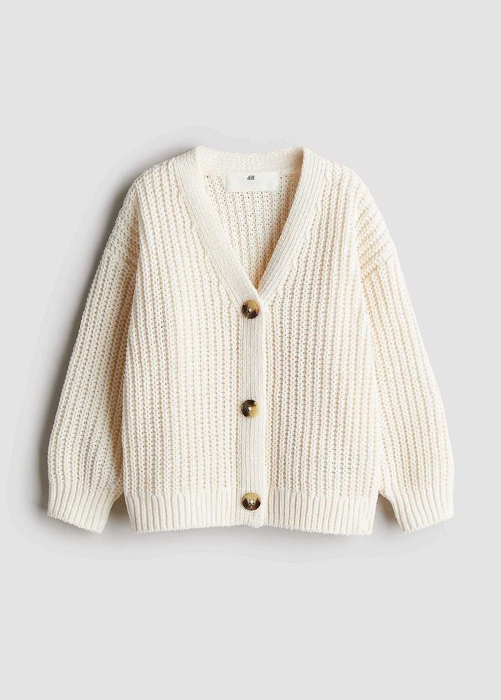 H&amp;M Cream Knit Cropped Cardigan