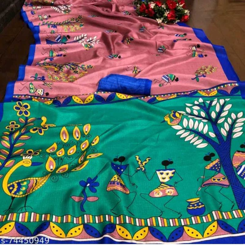 Bollywood Party heavy. printed saree with blous