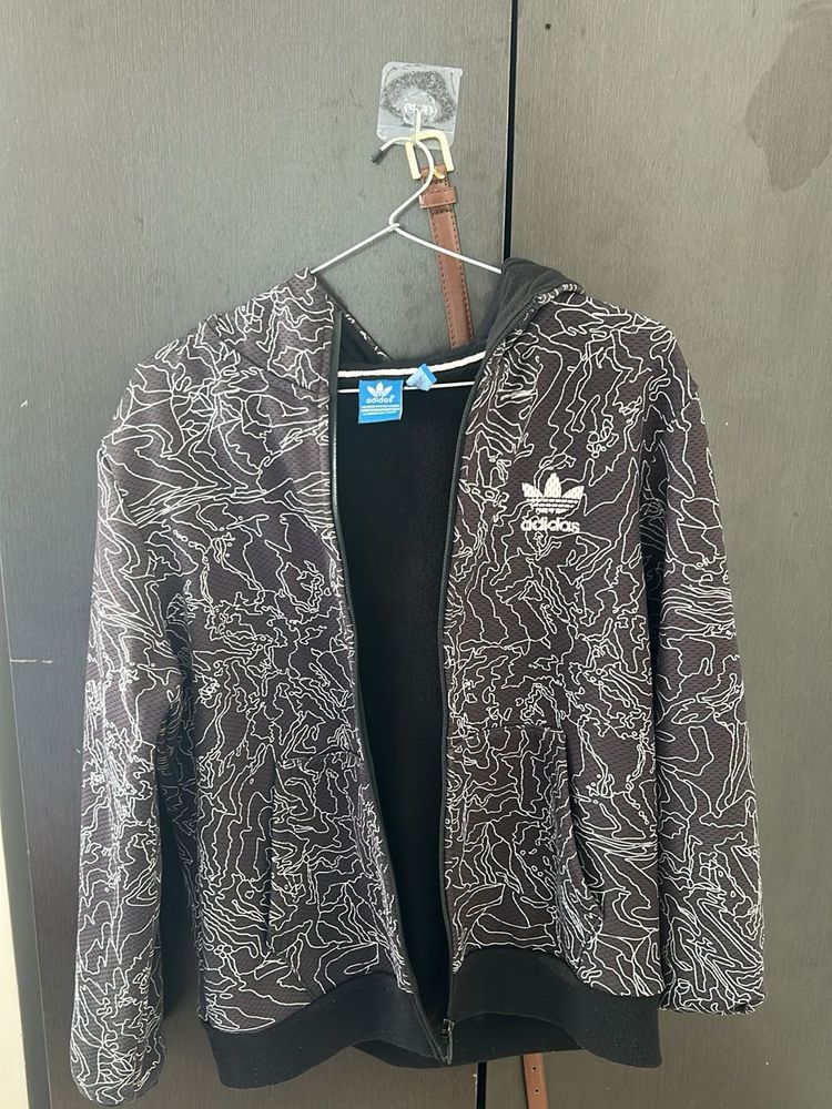 Adidas Patterned Zip-Up Hoodie