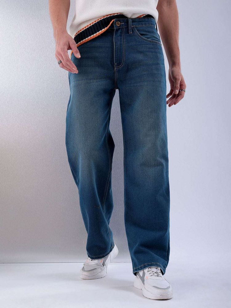 straight denim vintage blue Jeans
