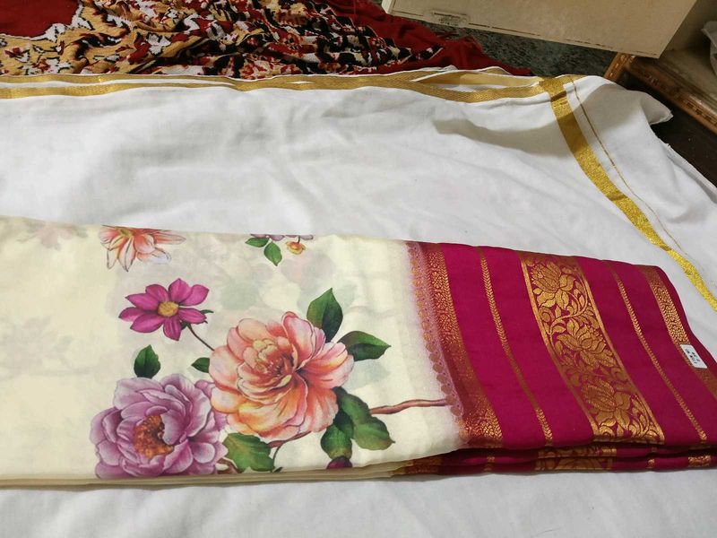 Floral Print Saree