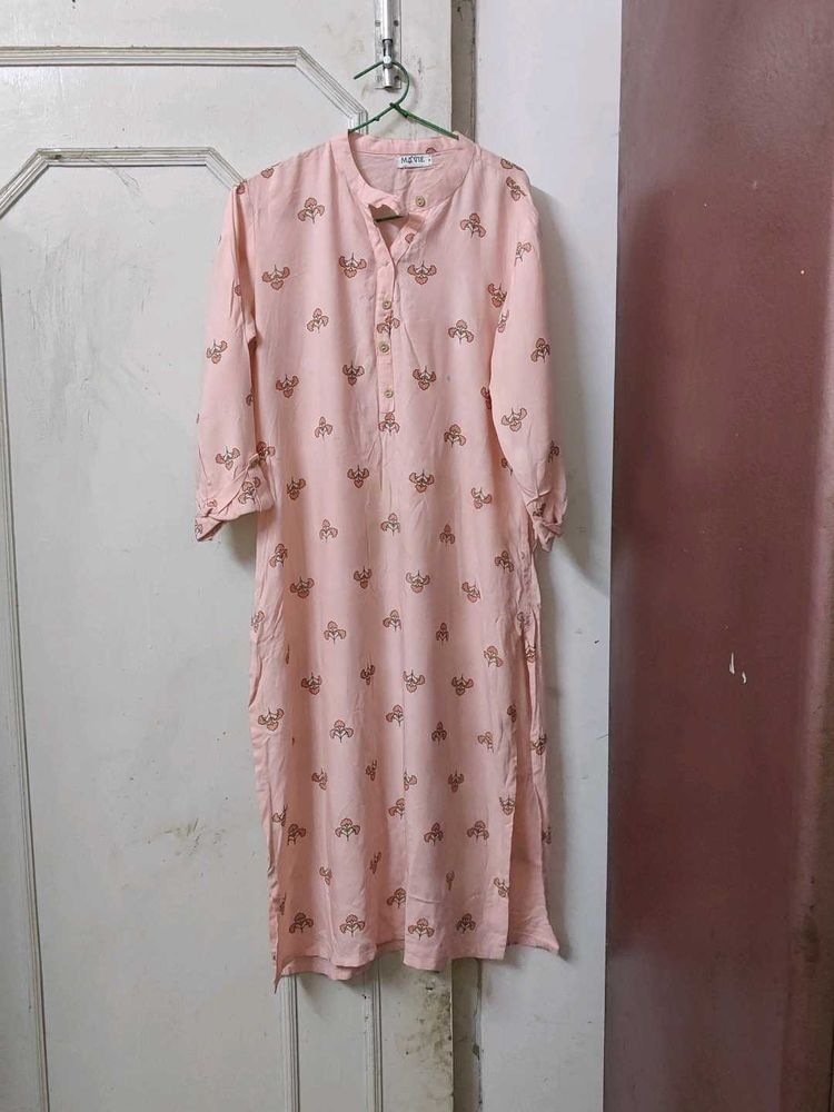 Peach Printed Kurta