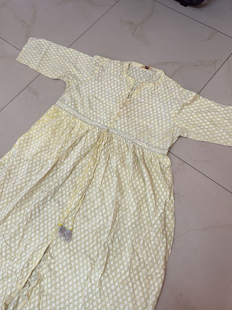 Elegant Yellow Printed Kurta