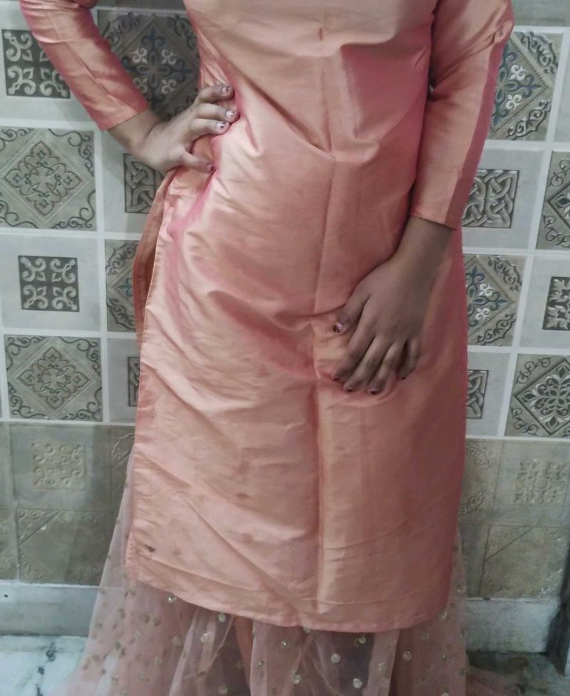 Prach Colour Suit Sharara With Legins/Trousers
