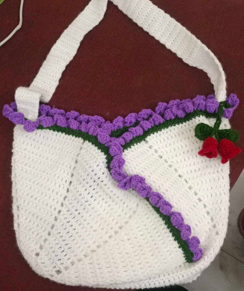 Handmade Crochet  Lily Tote