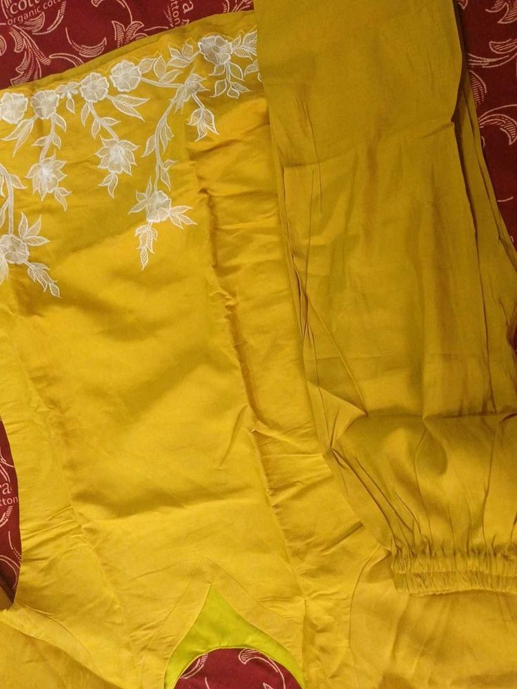 Elegant Yellow Embroidered Kurta Set