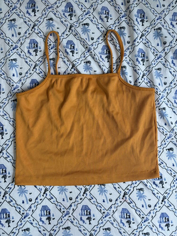 Mustard Crop Tank Top