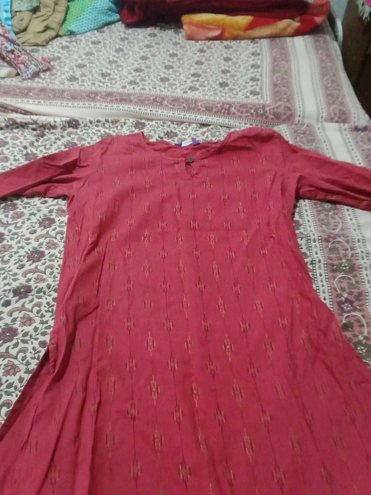 Red Printed Kurta