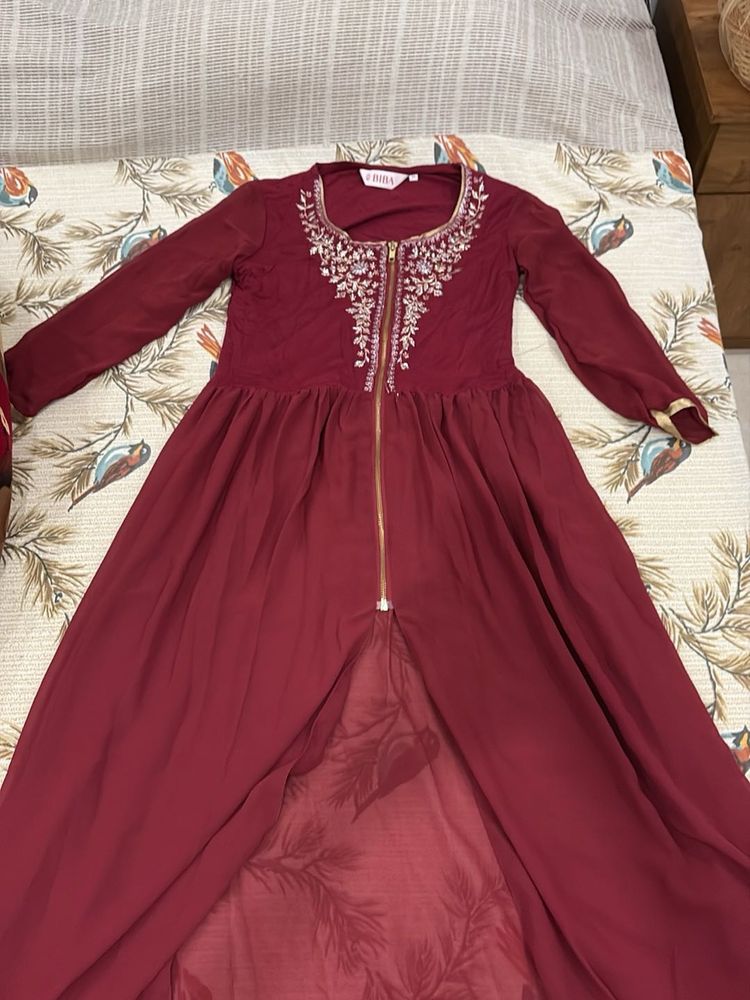 Elegant Maroon Ethnic Gown