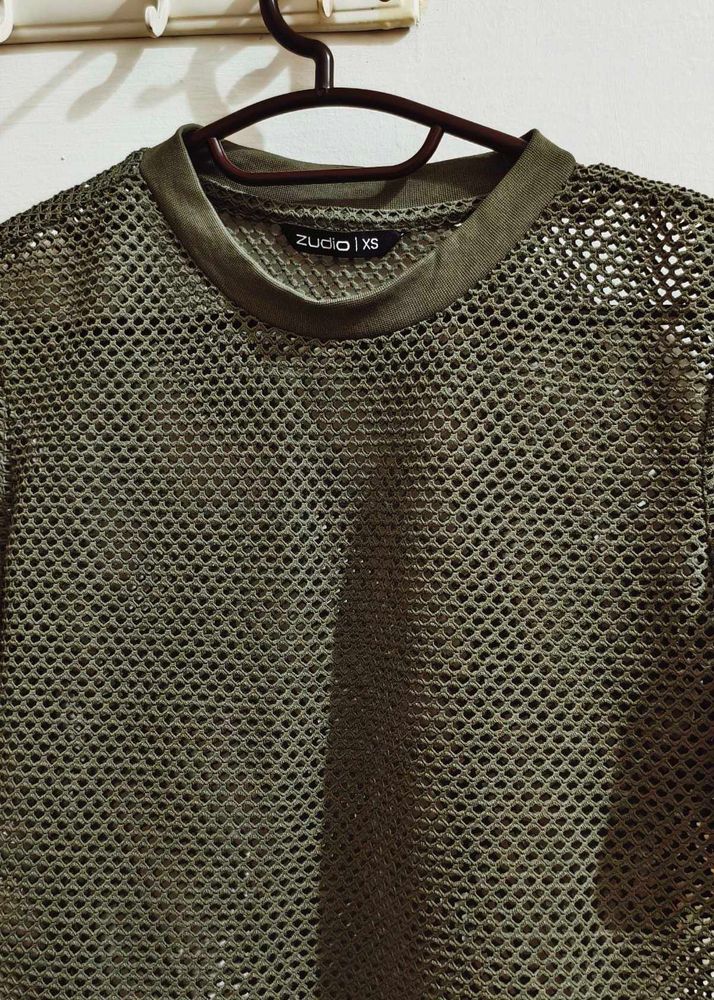 Green Mesh Top