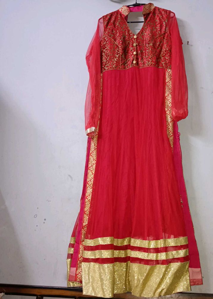 Red &amp; Gold Ethnic Gown