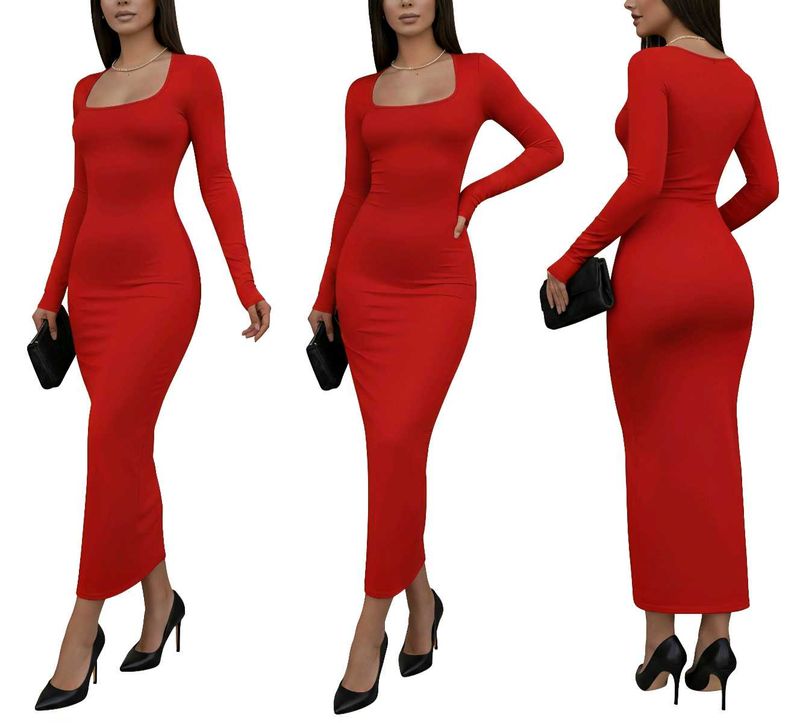 Red Bodycon Maxi Dress