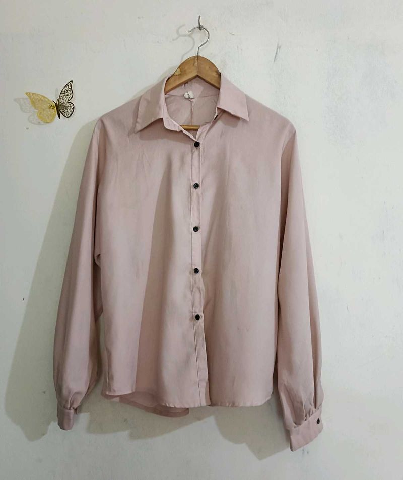 Blush Button-Down Top