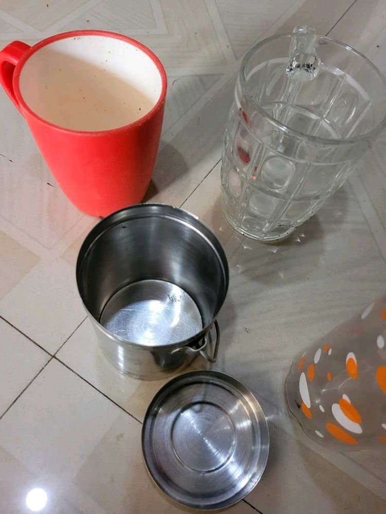 4 Set Bigs Cups 2 &amp; Milk Can &amp; Water Bottle