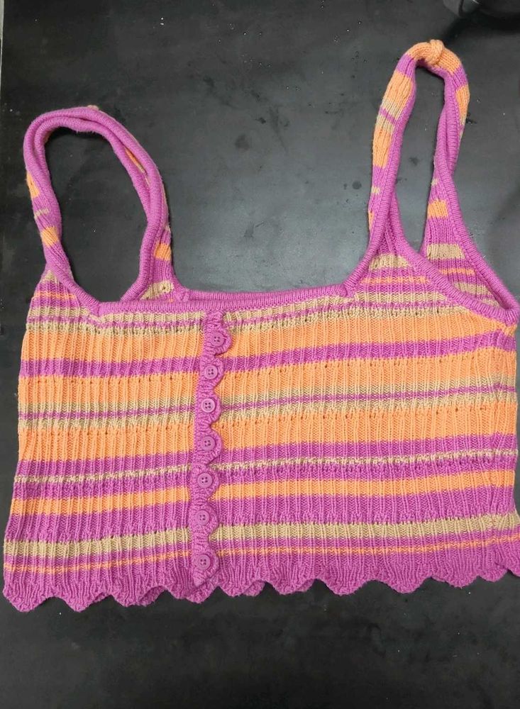 Striped Knit Crop Top