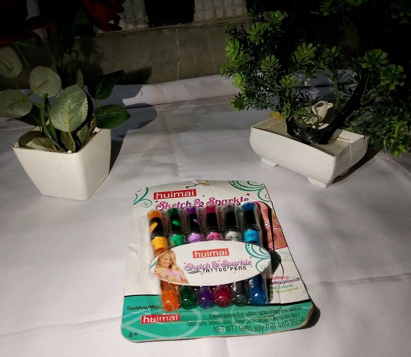 6 Color Glitter Tattoo Pen 🌟💯