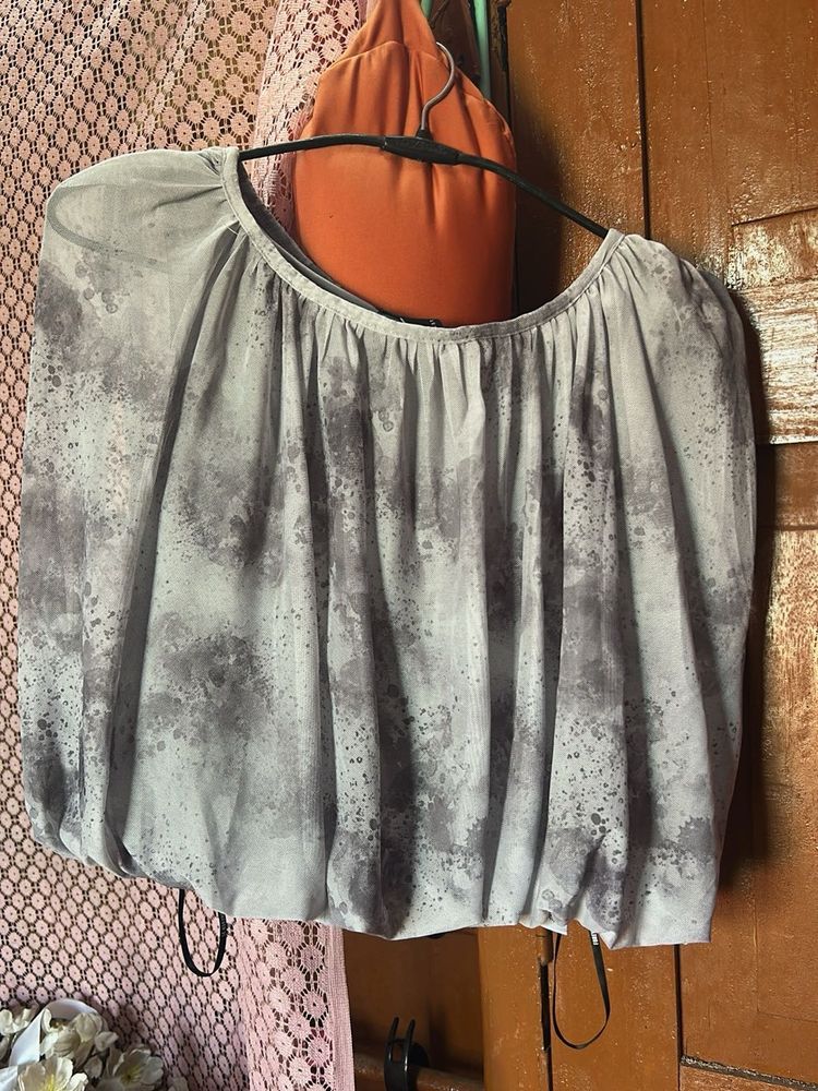 Grey Printed Top