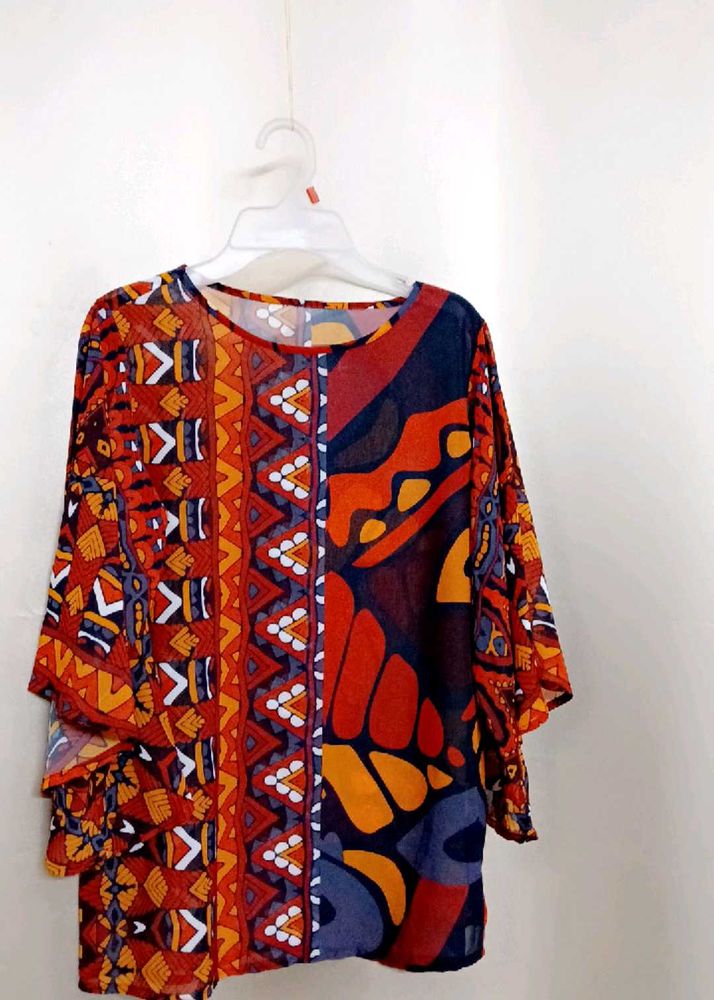 Printed Boho Flared Sleeve Top✨️