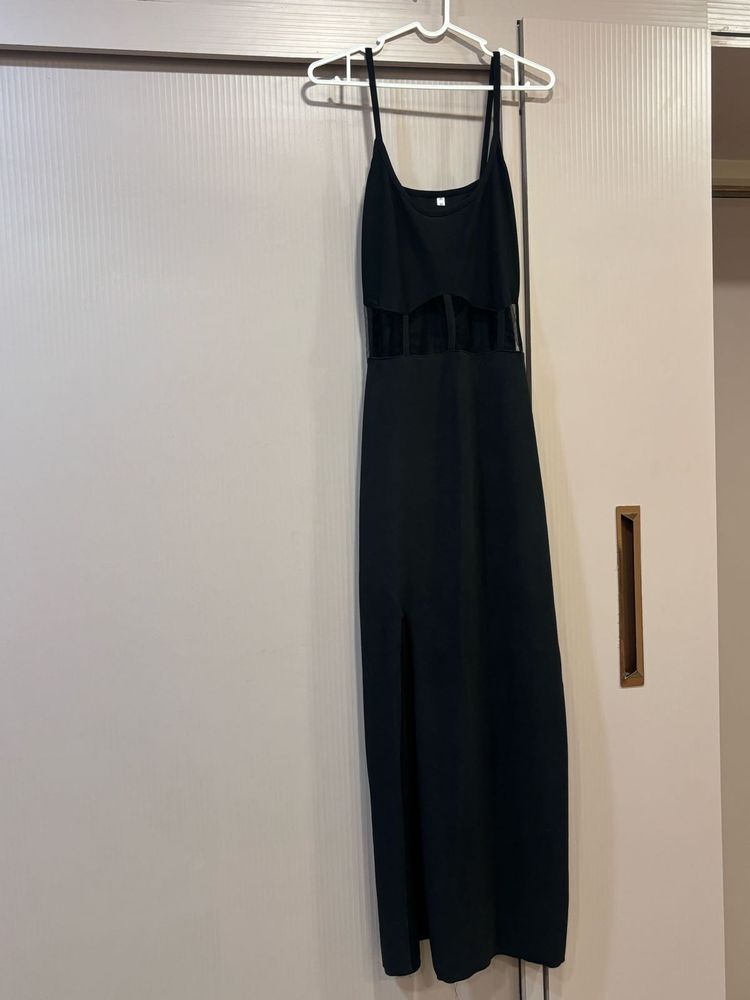 Sleek Black Cutout Maxi Dress