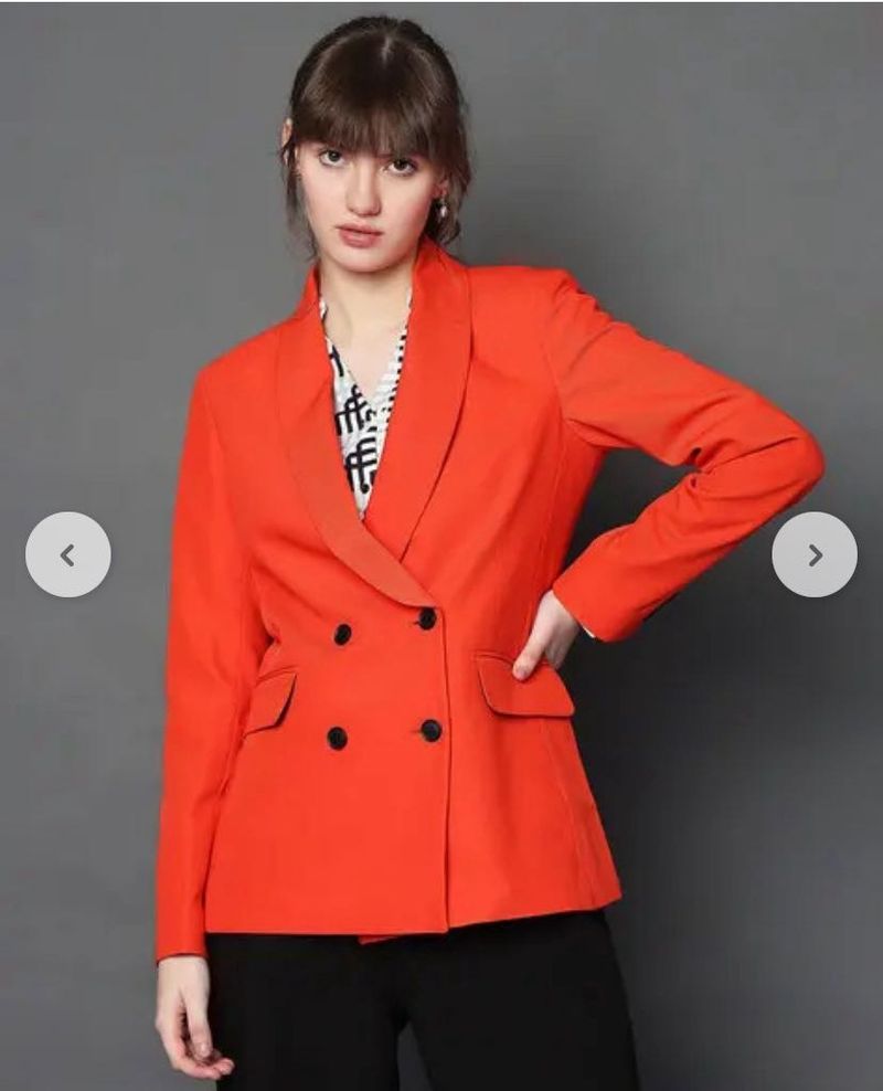 sleem feet Orange Blazer - Stylish &amp; Chic coat