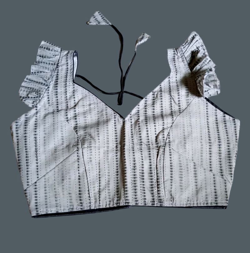 Cotton Beautiful Desinger Grey Blouse With Including Extra Sleeves