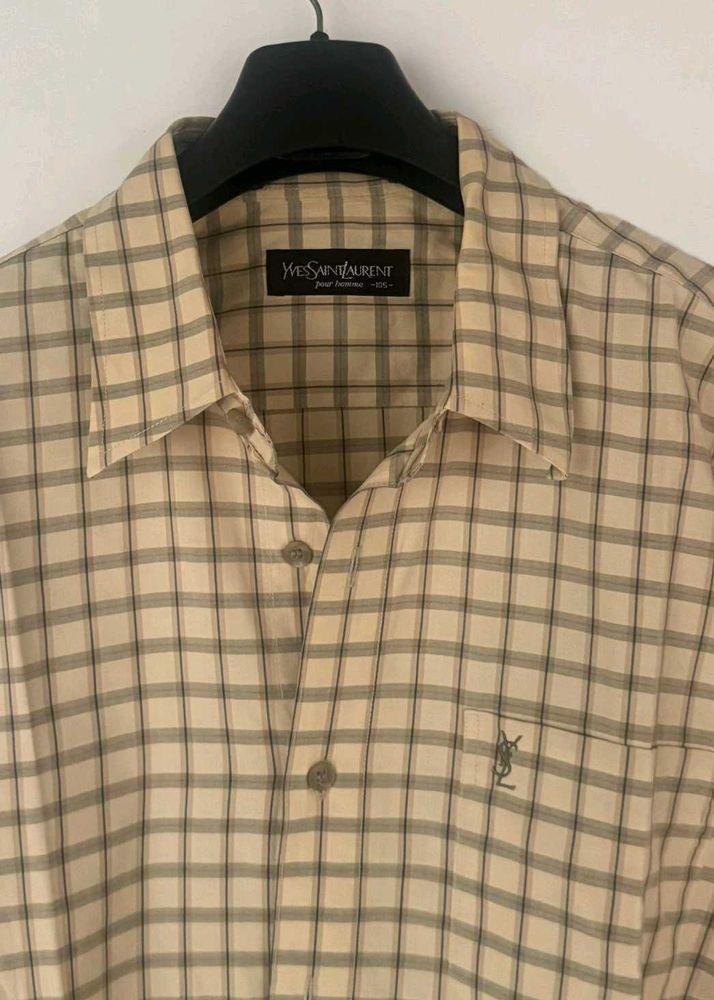 Yves Saint Laurent Vintage Plaid Button-Up