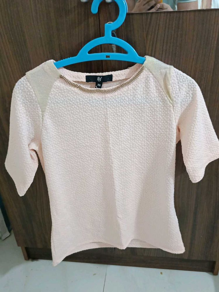 Cream Light Pink Top Great Deal