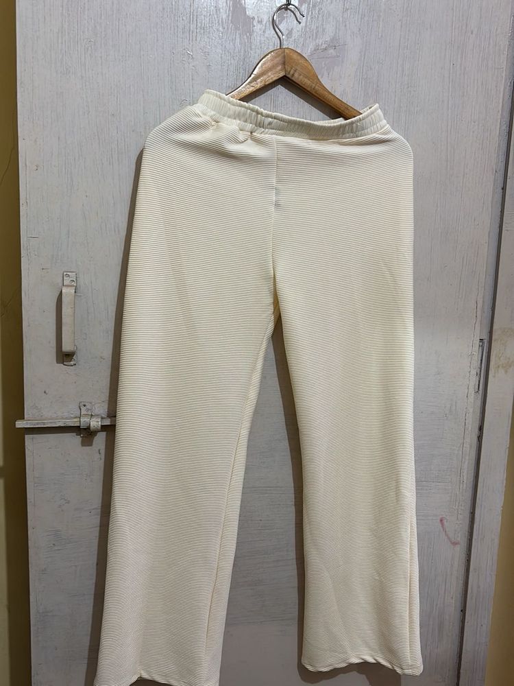 Cream Wide Leg Lounge Pants