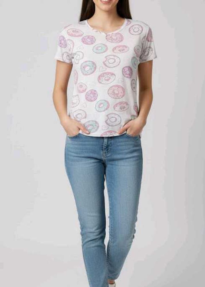 Cute Donut Print Tee