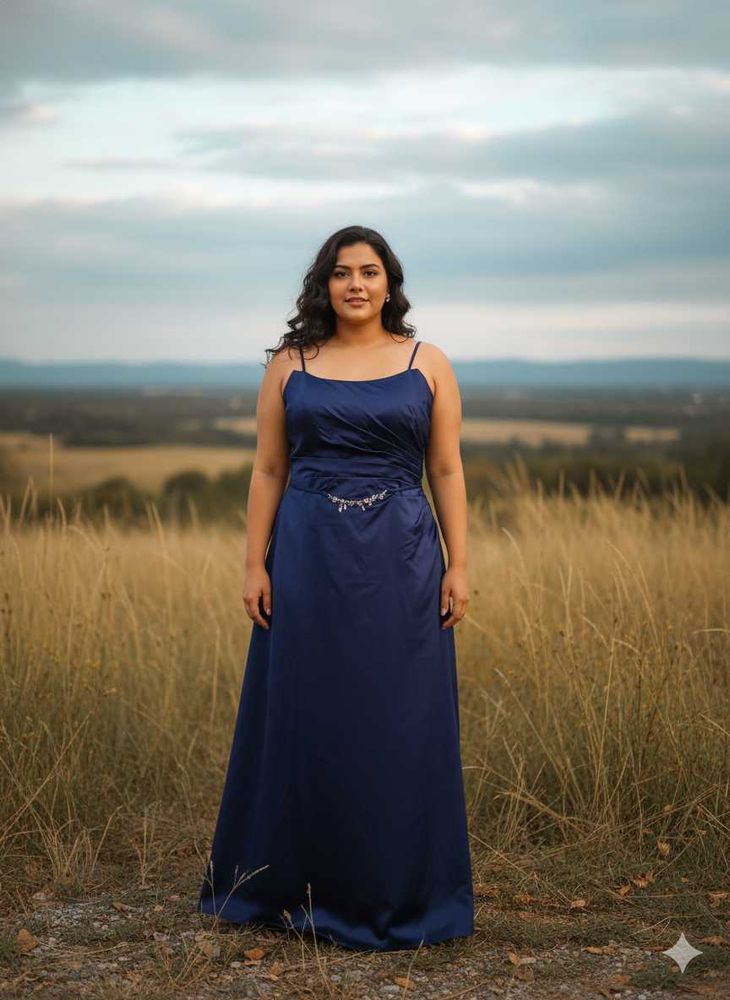 Elegant Navy Blue Gown
