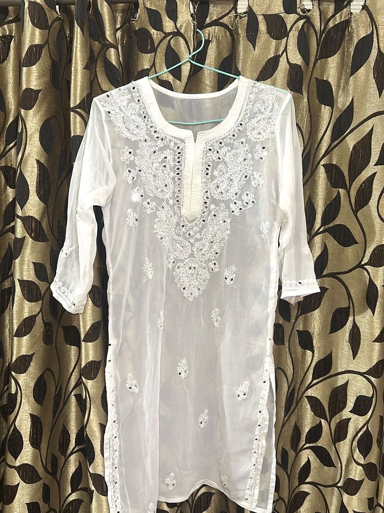 White Chikankari Kurta