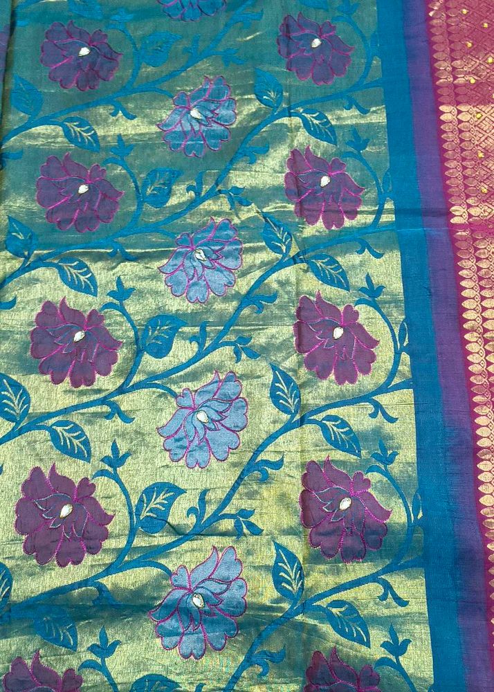 Floral Design Heavy silk Saree