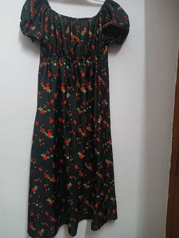 Floral Off-Shoulder Midi Dress