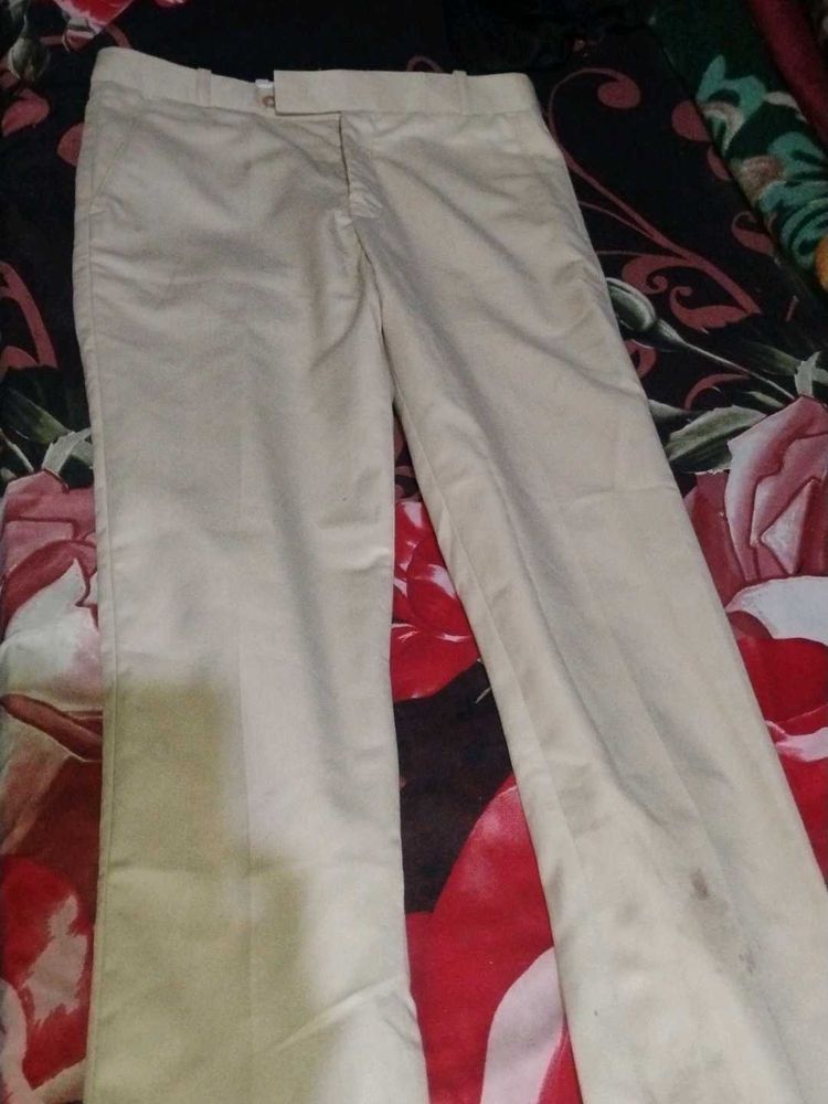 Beige Straight Leg Pants