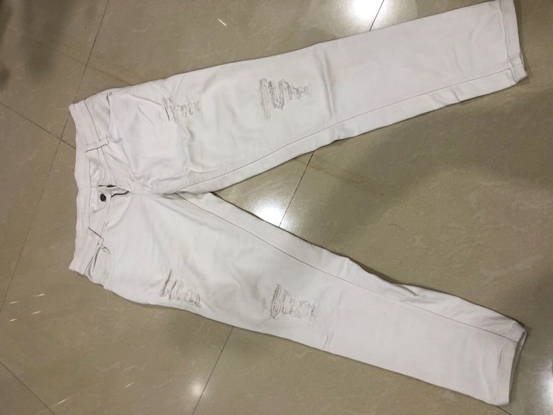 Ripped White Jeans