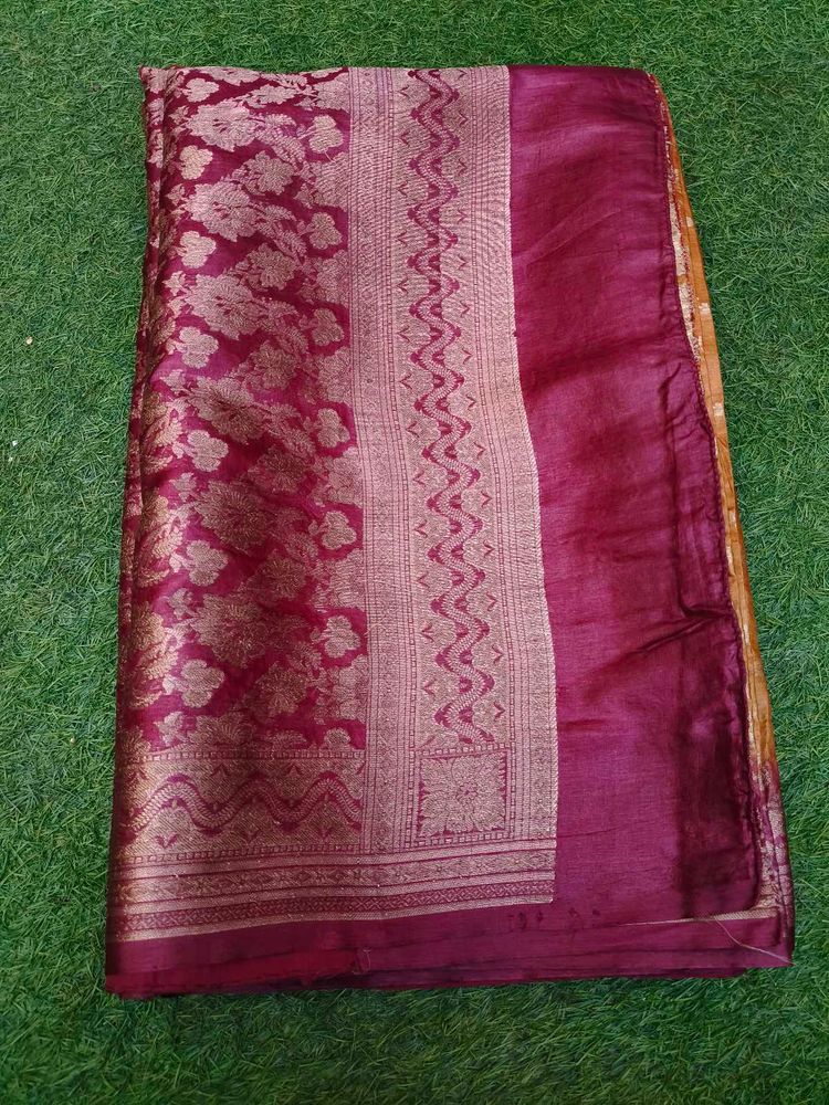 Elegant Maroon Banarasi Silk Saree