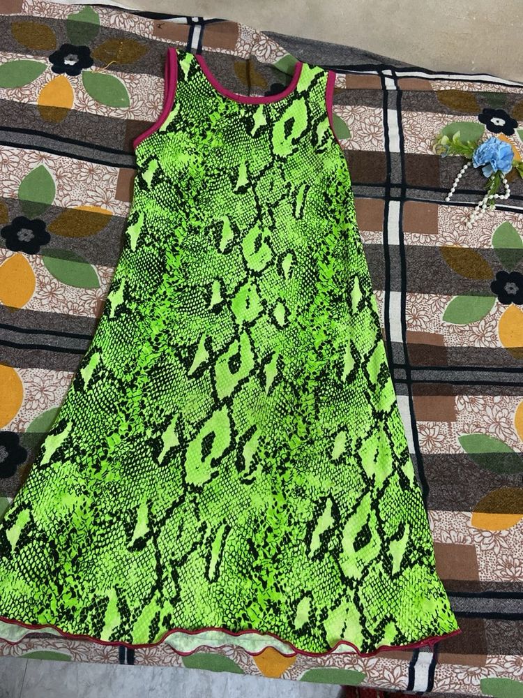 Green Animal Print Dress