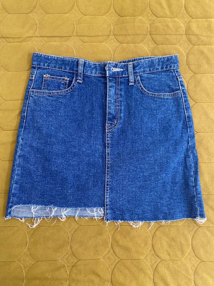 stretchy Denim Mini Skirt waist 30