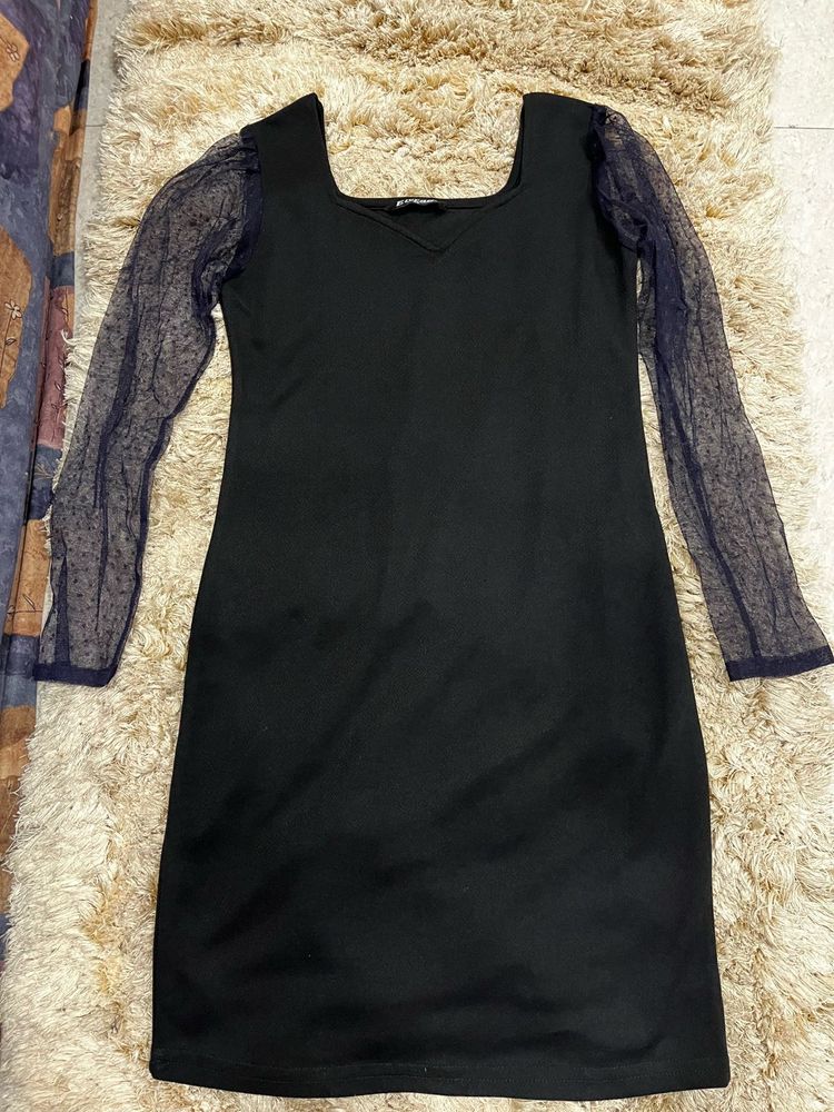 Polka Dots Black Dress Women 👗