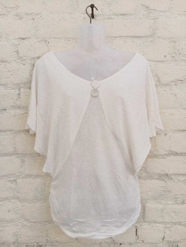 White Net Korean Tops