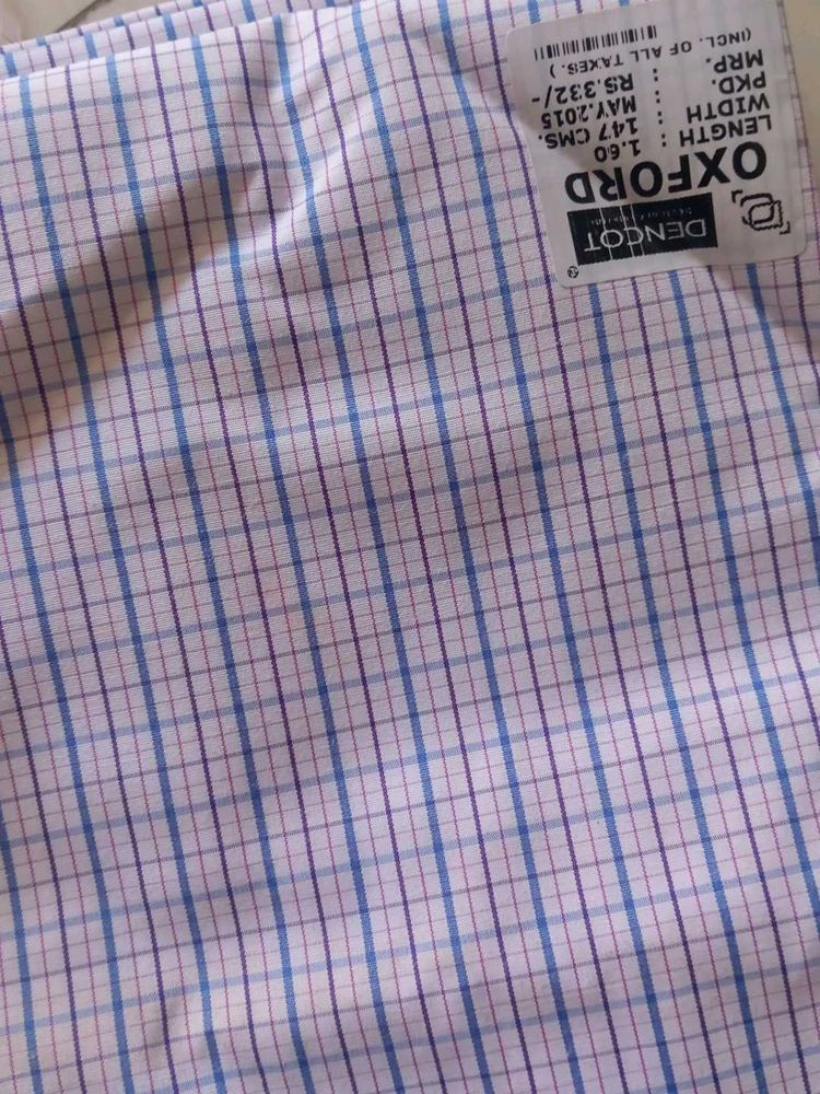 Oxford Blue Checkered Fabric
