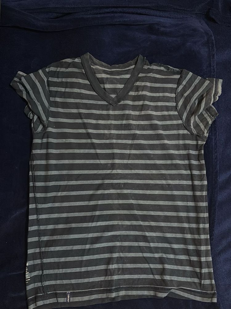 Striped V-Neck T-Shirt