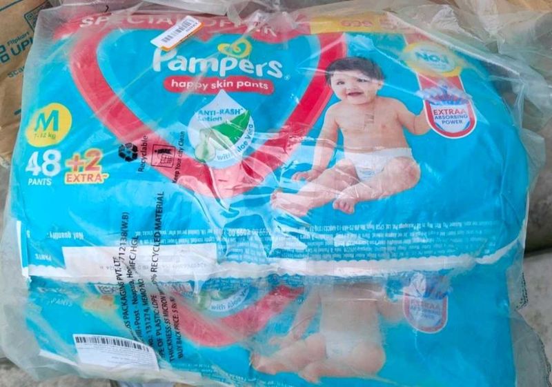 Pampers Happy Skin Pants With 3 Diapers Free