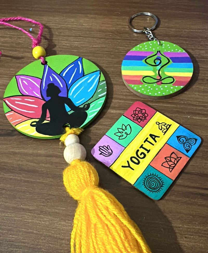 Yoga-Themed Painted Decorations