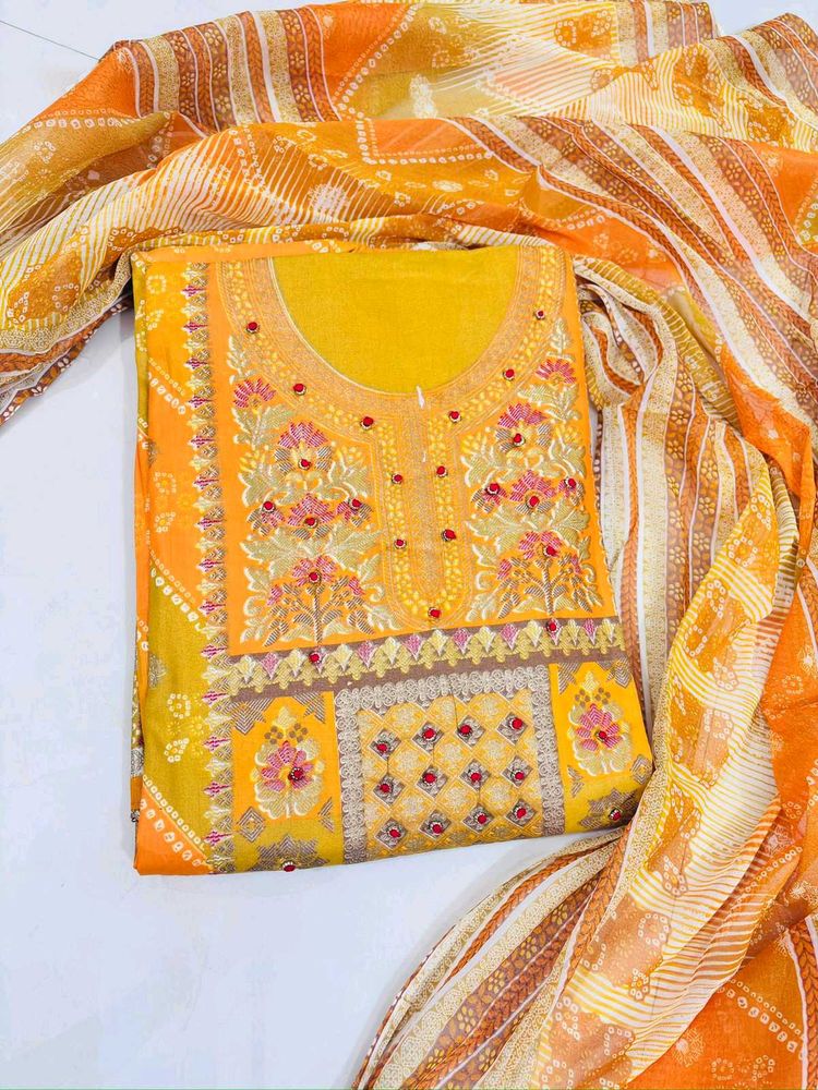 Elegant Embroidered Salwar Suit Material