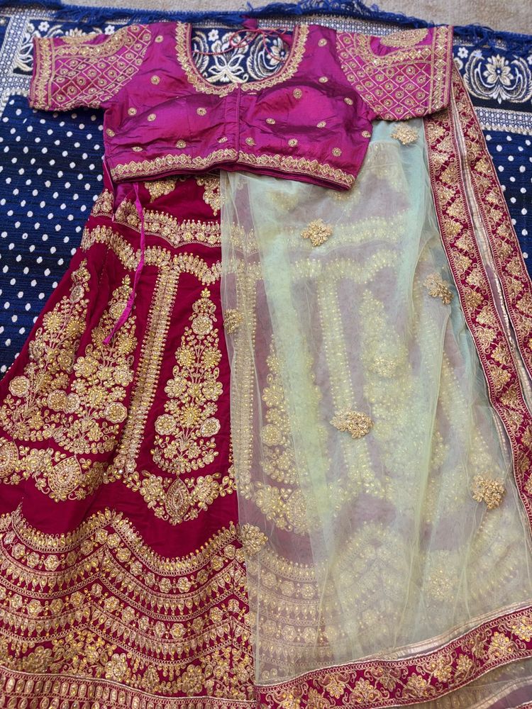 Gorgeous Heavy Work Silk And Velvet Lehenga Choli