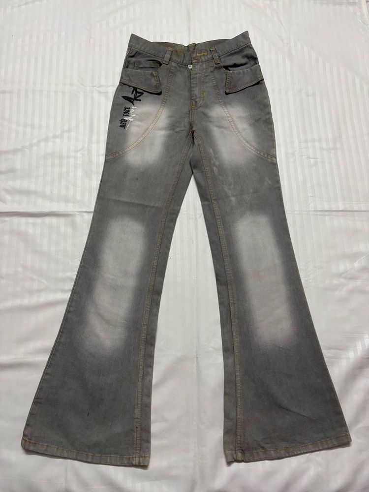 y2k grey bootcut jeans