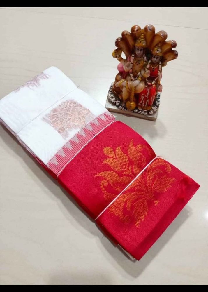 Red White Saree