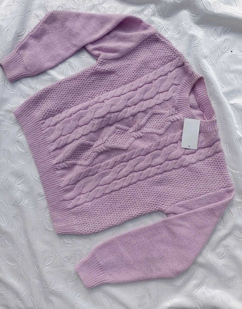 Shein Lilac Cable Knit Sweater